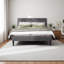 Luxueuse structure de lit pour tête de lit en lin avec stabilité et rangement sous le lit, aucun sommier requis-2130765867