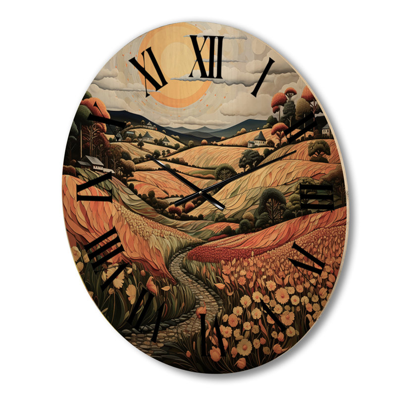 Horloge murale Farm Harvest Symphony Pointillism II - Farm, Petit