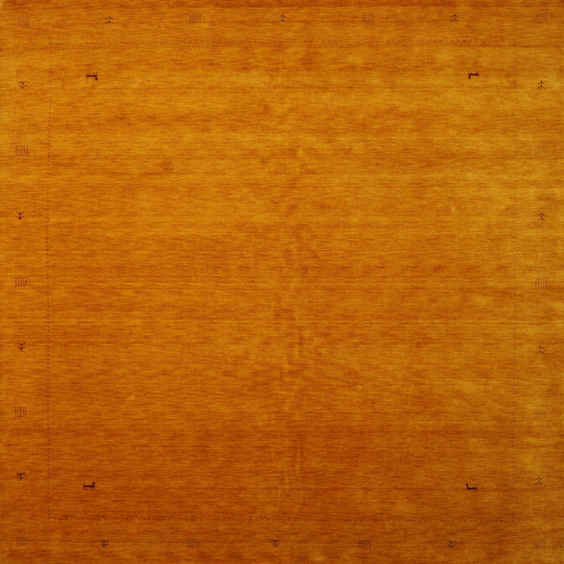 Tapis contemporain orange, Carré 5 pi