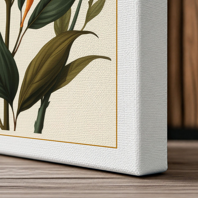 Orange Study Botanical - Wrapped Canvas, 24x16 - 61.0 x 40.6 cm, White Border
