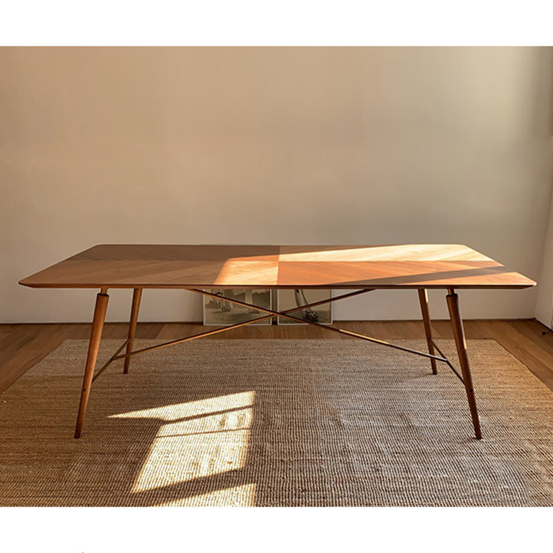 Table de salle à manger rectangulaire en bois massif de style nordique, H 29,53 po x L 55,12 po x l 35,43 po