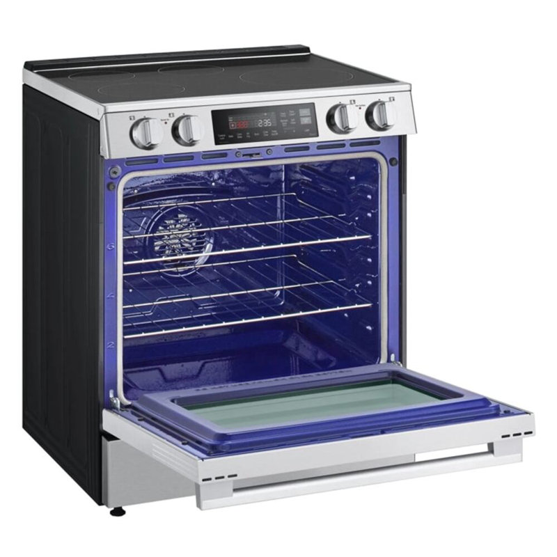 LG 6,3 pi³ Cuisinière à induction coulissante avec friteuse à air, convection ProBake et poignée de qualité supérieure, 4