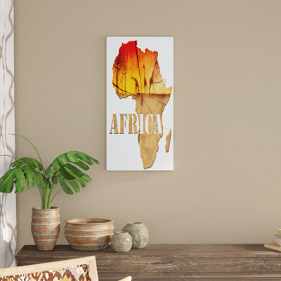 « africa map illustration en bois », reproduction de photo sur toile tendue