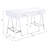 White High Gloss Desk With Plug And 2 Storage Compartments, Modern Office Furniture Table Drawers, Glossy Finish, Rectangular