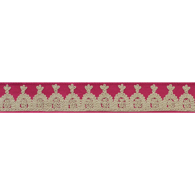 Noelia Embroidered Tape, Garnet