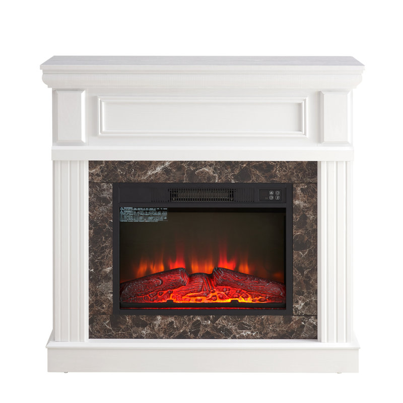 Foyer électrique blanc - l 40,49 po x P 14 po x H 40 po, compacte et peu encombrante, télécommandée, flamme réglable, style élégant, surface lisse, design 3D, style classique, économie de flammes réaliste