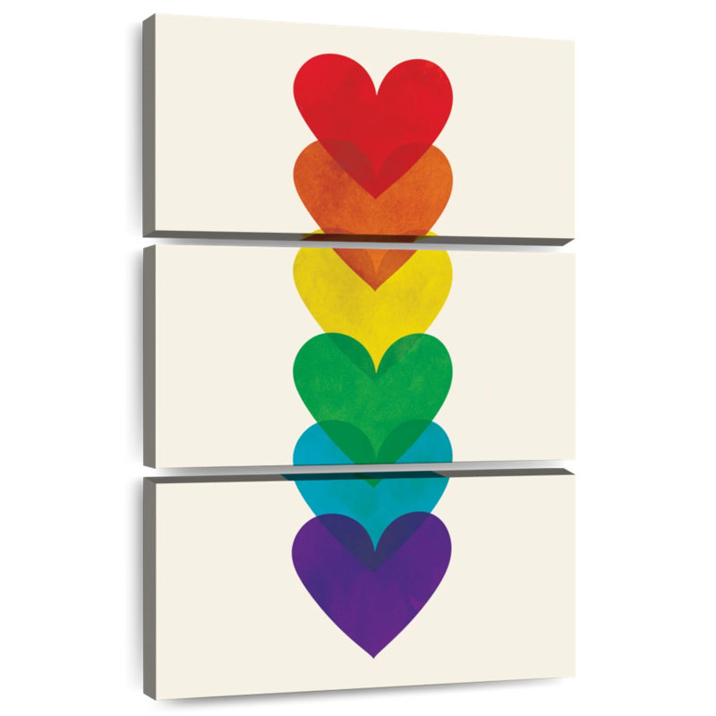 Khareem Rainbow Hearts Stack, 45" H x 28" W