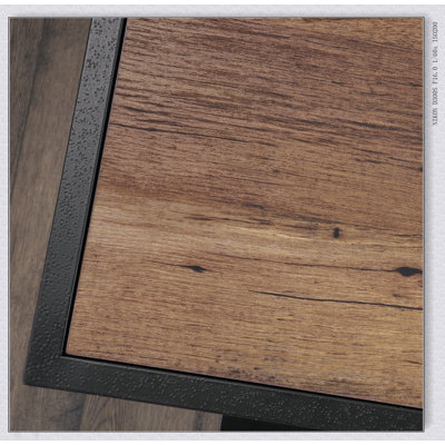 Bureau industriel en forme de L avec plateau spacieux, 2 tiroirs, tablettes et porte grillagée pour les espaces de travail modernes