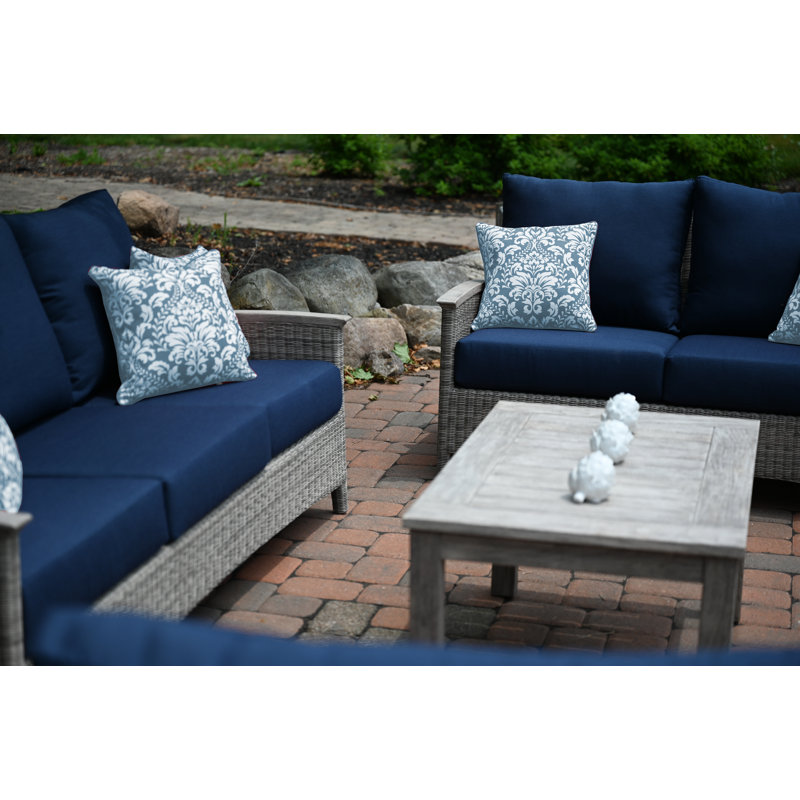 Shelburne 40" Outdoor Weathered Teak Rectangle Coffee Table