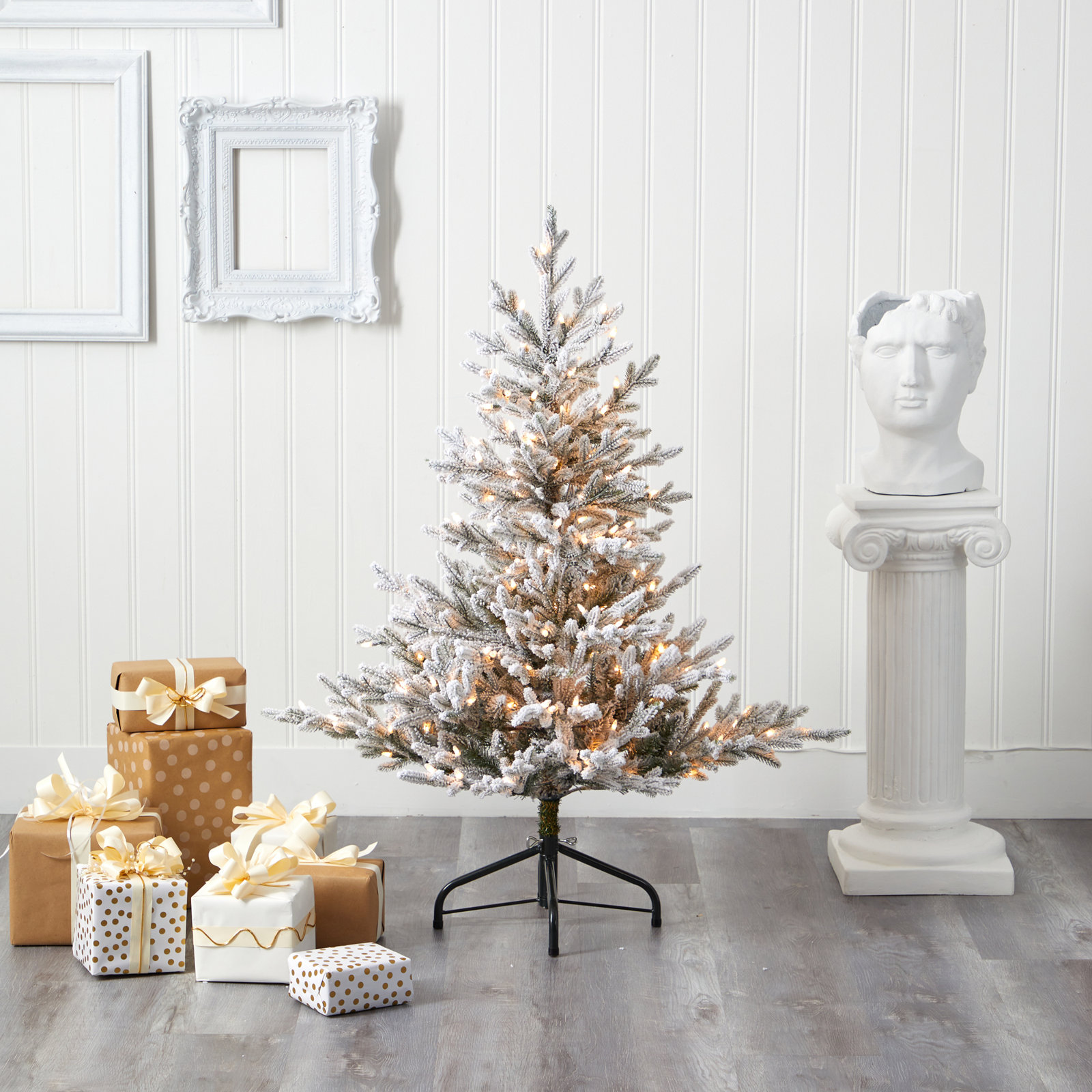 Lighted Artificial Christmas Tree, 4' H