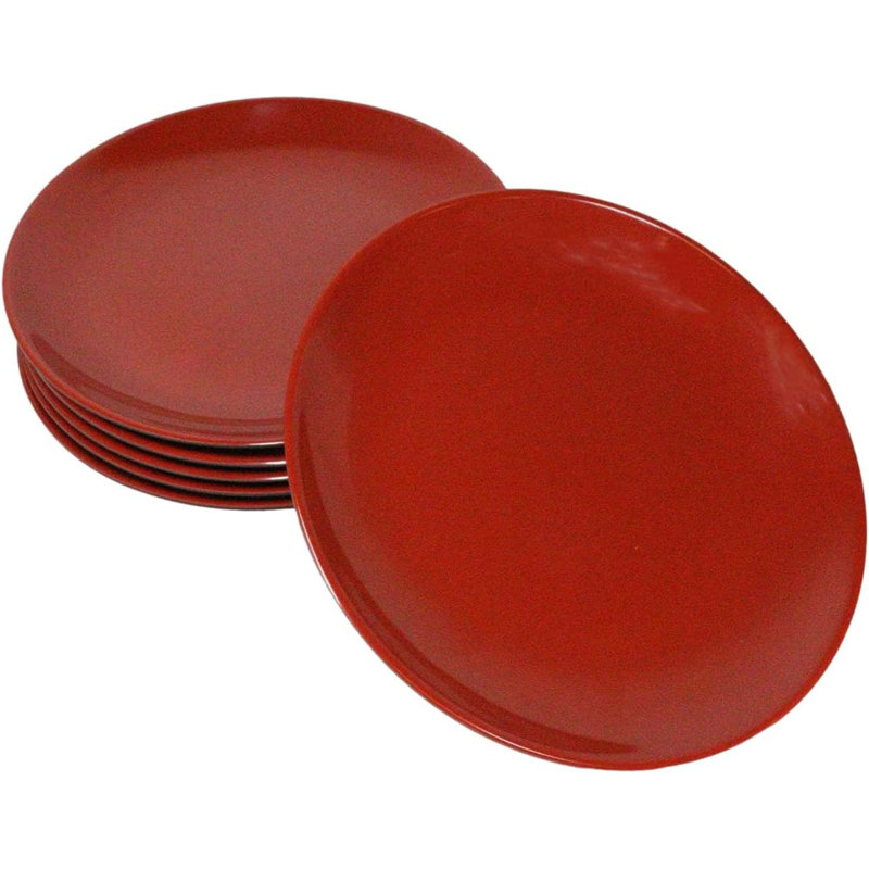 Ensemble de 6 grandes assiettes plates en mélamine