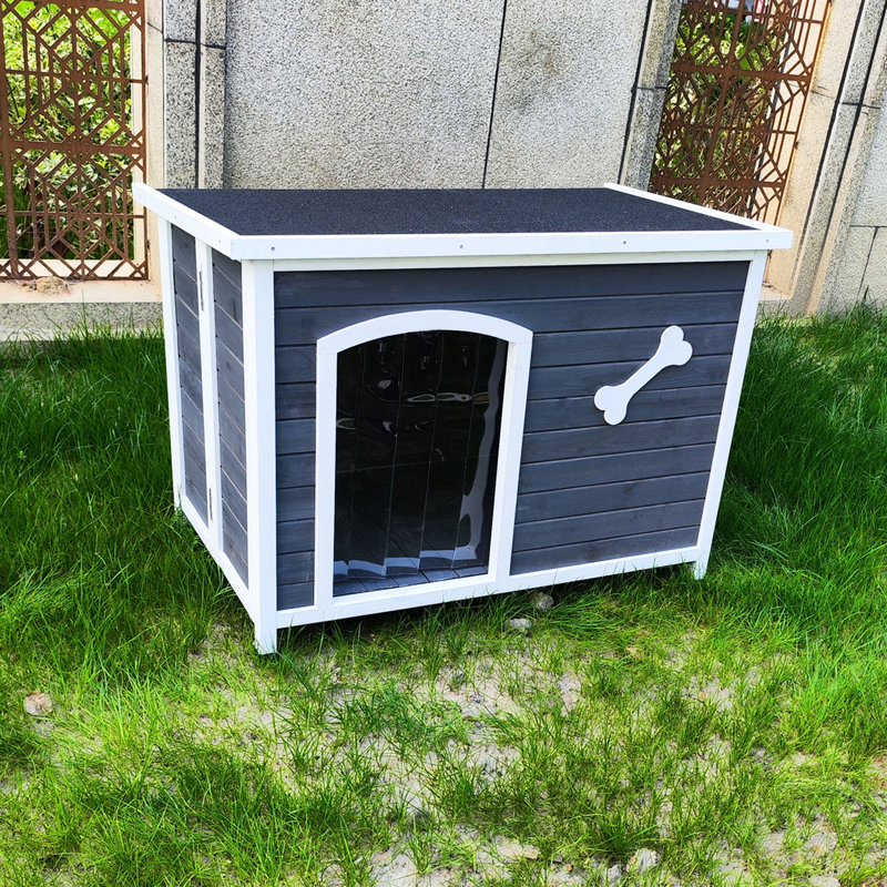 Cabane pour animaux de compagnie 41,16 po - Extérieur et imperméable à l'eau et pour chenil robuste Assemblage rapide et sans effort pour chiots moyens