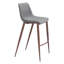 Ensemble de deux chaises de bar de 30 po en similicuir gris ardoise et brun et acier