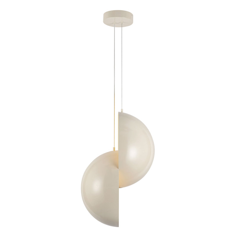 Void 24-in Black dimmable LED Pendant, White