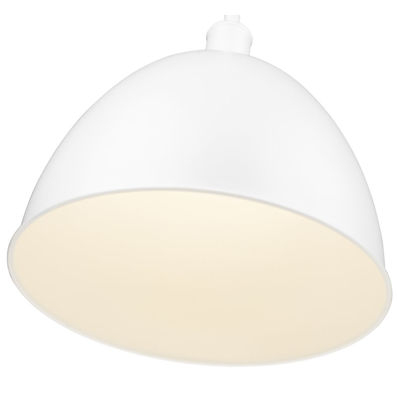 Luminaire suspendu 1 lumière Waldon Sawyer, H 12,5 po x l 12,5 po, Blanc satiné