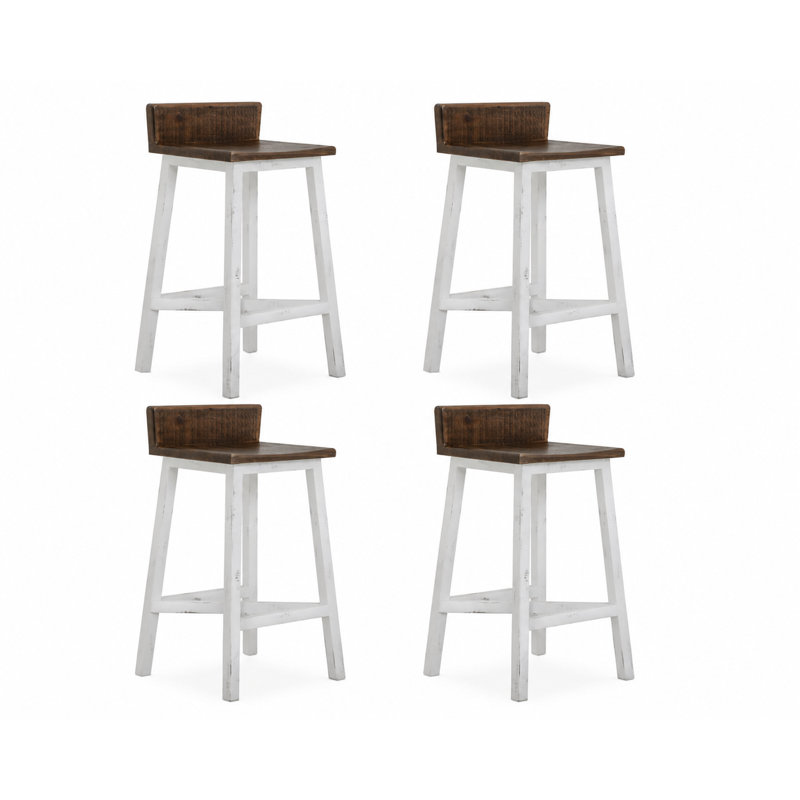 Ensemble de 4 tabourets de bar en bois Pueblo