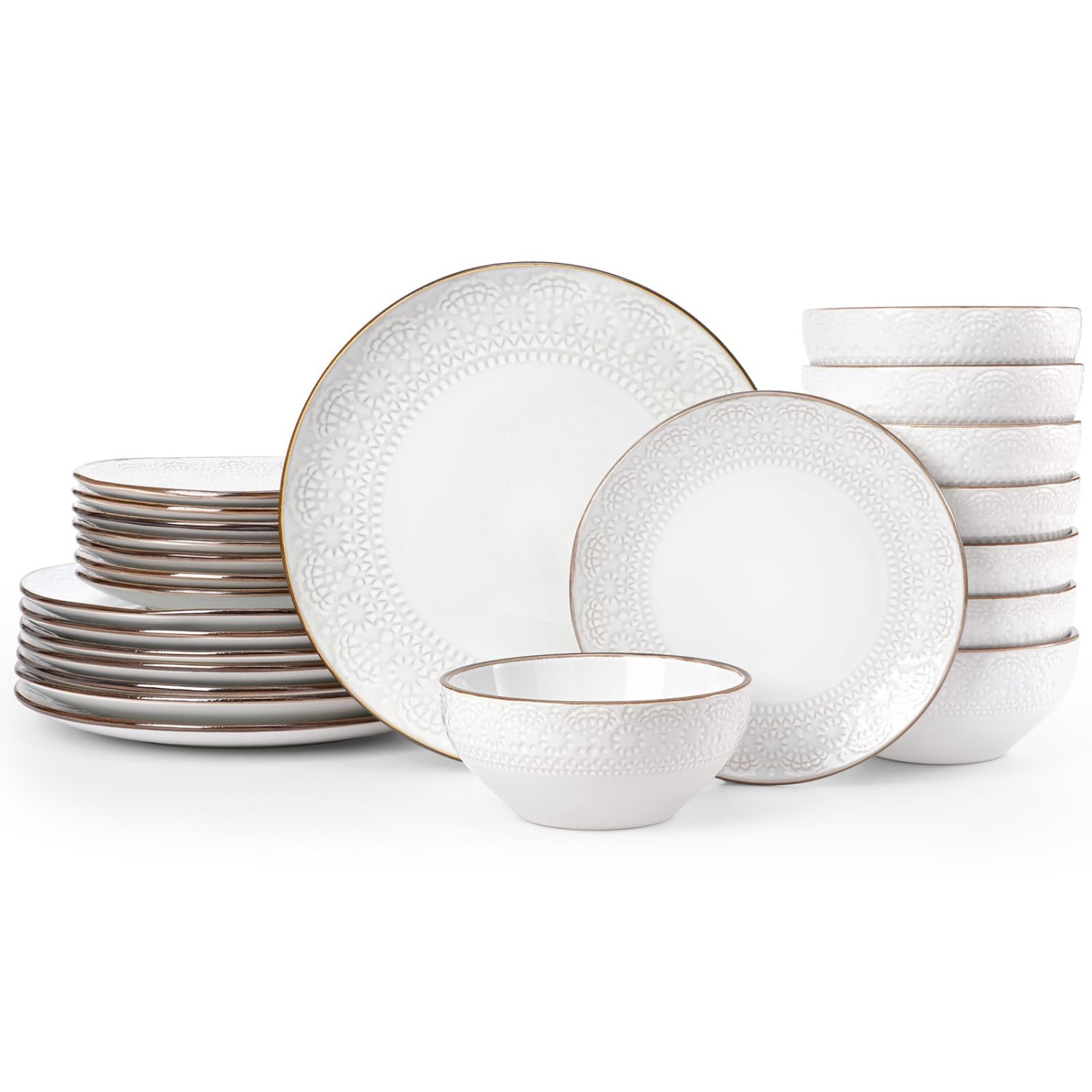 Wildon Home® Plates And Bowls Sets, Stoneware Dinnerware Sets With