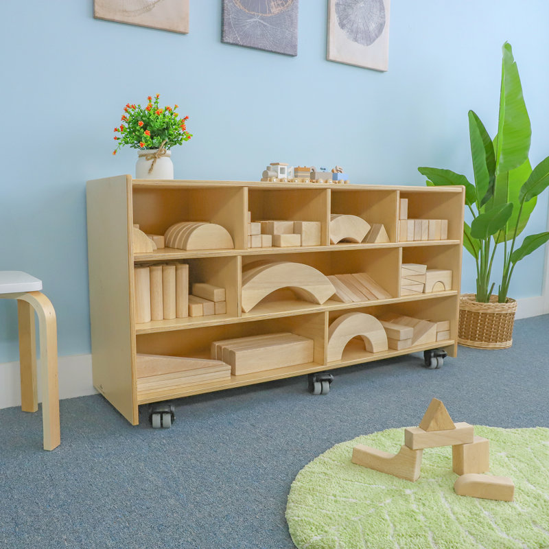 9 Compartment Manufactured Wood Shelving Unit