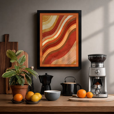 Flowing Warmth Abstract - Framed Print