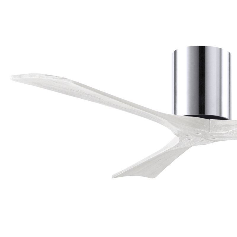 Ventilateur de plafond à 3 pales Olivier, Chrome poli, Blanc mat, 52"