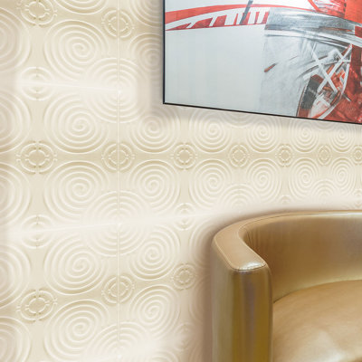 19.7" x 236.4" Vinyl Wall Paneling in White