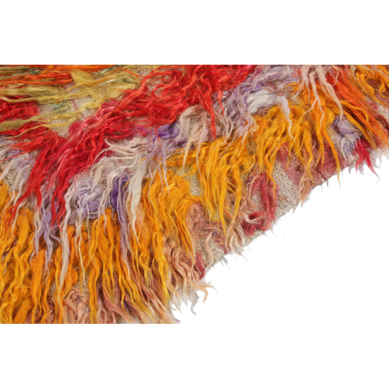Wool Area Rug in Red/Orange/Gold