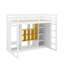 Lit mezzanine simple en bois avec garde-robe, tablettes et armoire-825819621