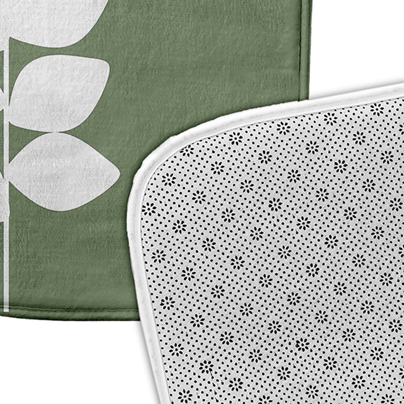 Tapis de bain Botanical Blooms, L 17 po x L 24 po, Vert