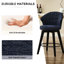 Tabouret de bar pivotant à hauteur de comptoir bleu de 25 po avec 2 pieds en bois massif, revêtement en chenille pour îlot de cuisine, pub à domicile, thème de salle à manger (2), revêtement, construction-1246106980