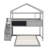 Twin Over Full House Bunk Bed With Blackboard-812193667