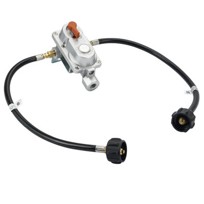 Régulateur de propane pour véhicule récréatif pour deux réservoirs, régulateur de gaz propane à changement automatique avec deux tuyaux de queue de cochon pour véhicule récréatif 18 po