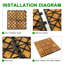 Set of 30 Acacia Wood Interlocking Deck Tiles, 12" × 12" Checkerboard Slatted Flooring for Patio, Balcony, Poolside & Bathroom