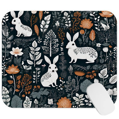 Animals Rabbit Garden II Farm Animals Rabbits Scandinavian Gaming Cute Office Laptop Desk Pad Gift Mat Square Rectangle Non-Slip Mousepad