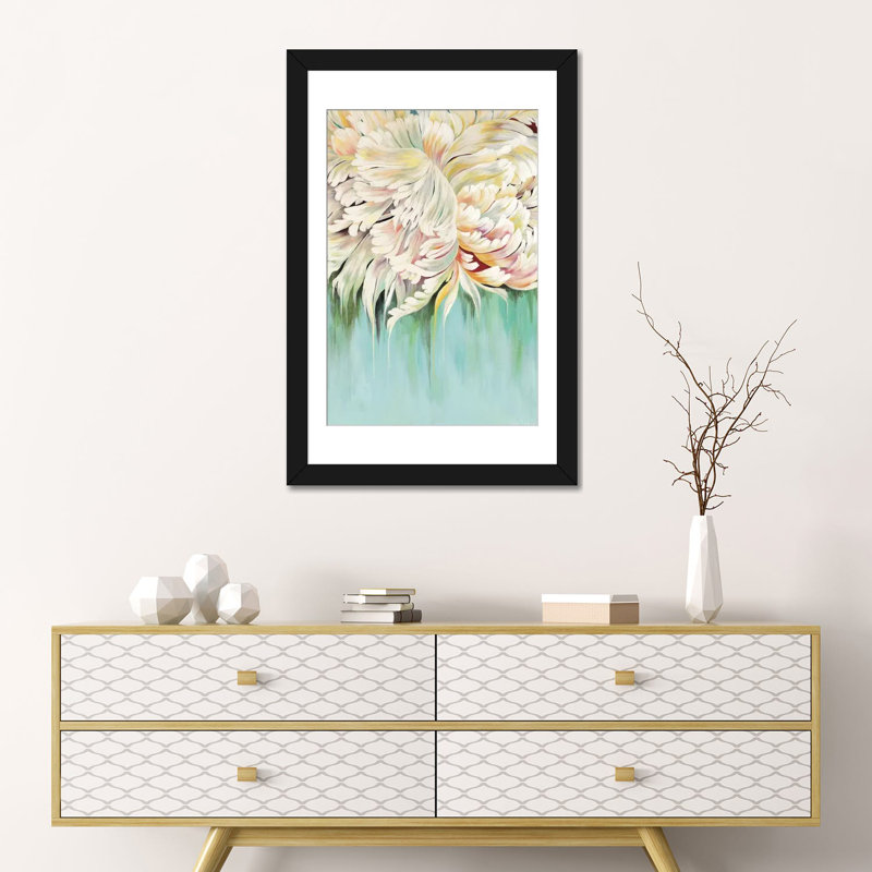 «New Beginnings», reproduction d'art sur toile, H 24 po x l 16 po x P 1 po, Papier d'art encadré noir, Blanc