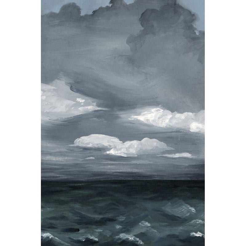 Grey High Seas II by Grace Popp - No Frame Painting on Canvas, 46cm H x 30cm W x 3.8cm D