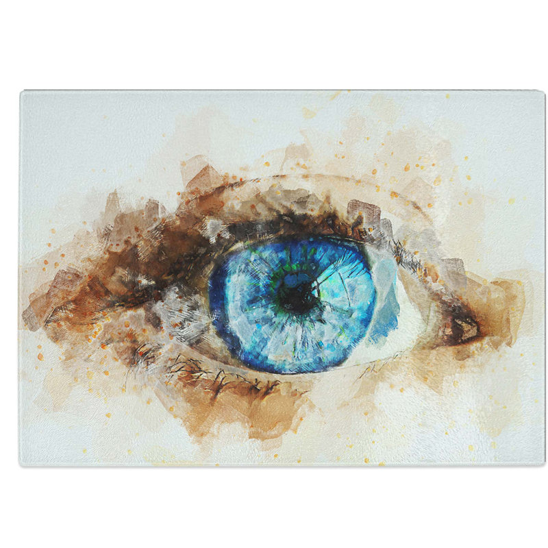 Tempered Glass Eye of the Storm Chopping Board, 39 cm W x 28.5 cm L