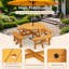 Table de pique-nique d'extérieur 8 personnes - table de salle à manger de camping avec 4 bancs intégrés, capacité de 2220 lb, pour le jardin