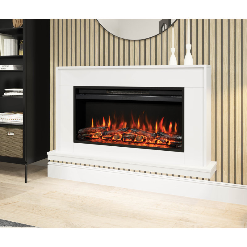 Salehurst Timber Electric Fireplace, 76cm H x 123.60cm W x 25cm D