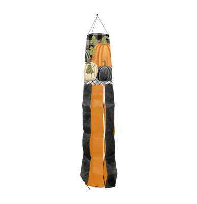Checkered Pumpkins Fall Windsock