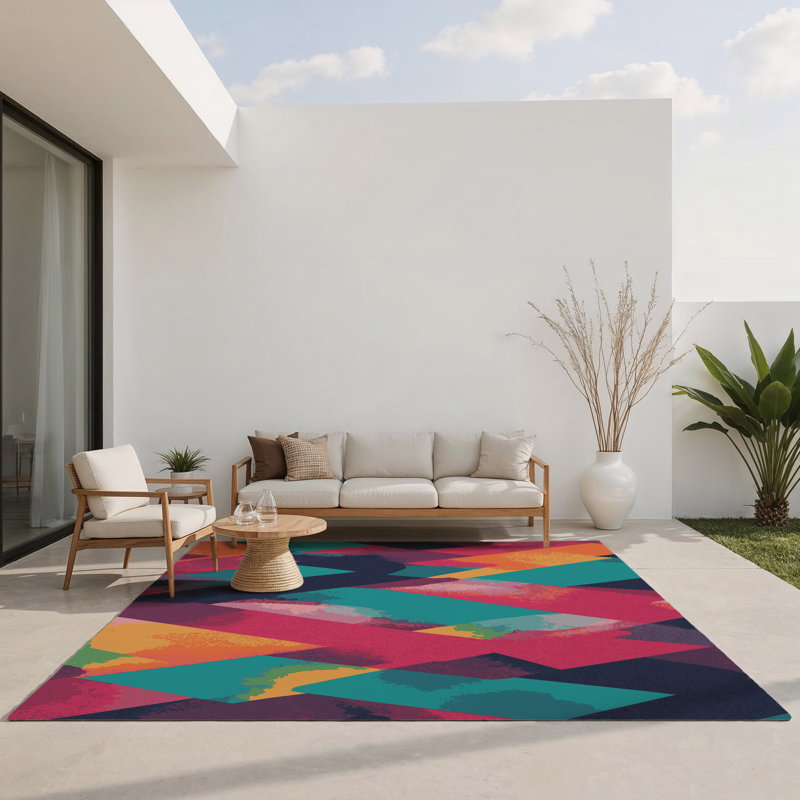 Tapis intérieur et extérieur Nova Grid, Rectangle 1 pi 6 po x 2 pi 6 po