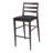 H&D Ladder Back Bar Stool With Walnut Grain Metal Finish