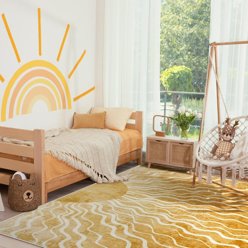 Rectangle 84 cm x 60 cm Geometric Wool Area Rug