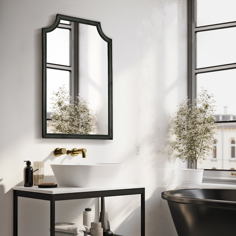 Mikye Solid Wood Rectangle Mirror, 30" H x 20" W