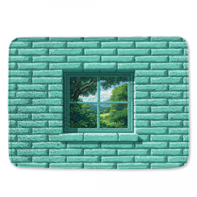 Tapis de bain mural turquoise