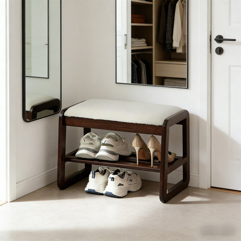 Premium Wooden Shoe Cabinet For Home, 21.6" H x 16.5" W x 14" D
