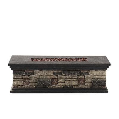 Rectangular Fire Pit 50,000 , Concrete Fashioned, Stone Gray, 55.13W X 26.72D 17.75H, No Assembly Required Nowadays Concrete, Process