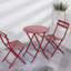 Ensemble bistro 3 pièces de table ronde pliable et chaises, rouge-392213828