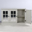 Large armoire de rangement avec 3 portes en miroir en acrylique, tablettes réglables pour les espaces de vie, de salle à manger et de cuisine-1699391071