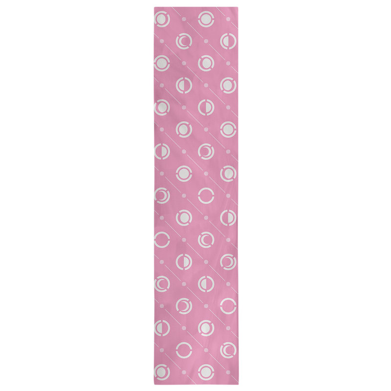 Classic Moon Phases Table Runner, 16" x 72", Pink/Cotton White