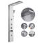 Système de colonne de douche avec pommeau de douche cascade, colonne de douche en acier inoxydable brossé de 53 po, robinet à 5 fonctions, système de massage mural avec 3 jets de corps, douchette, douchette de baignoire
